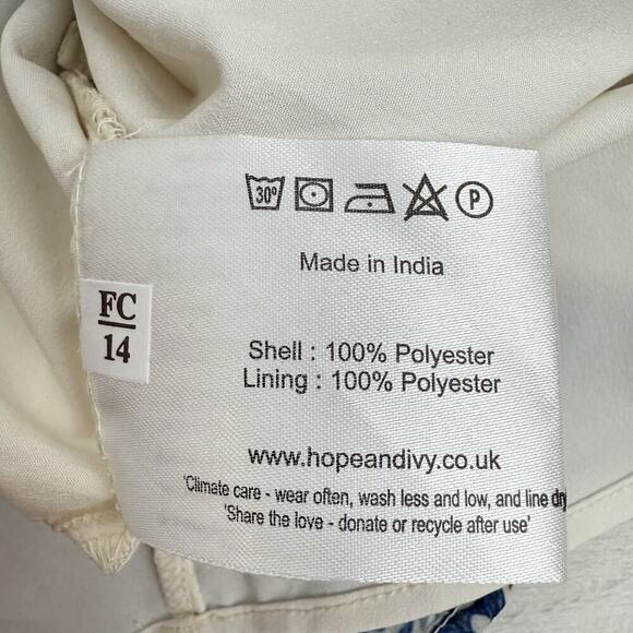 Hope & Ivy William Morris Marigold Ruffle Tiered Dress Size 14 Blue Floral Boho - Picture 13 of 16